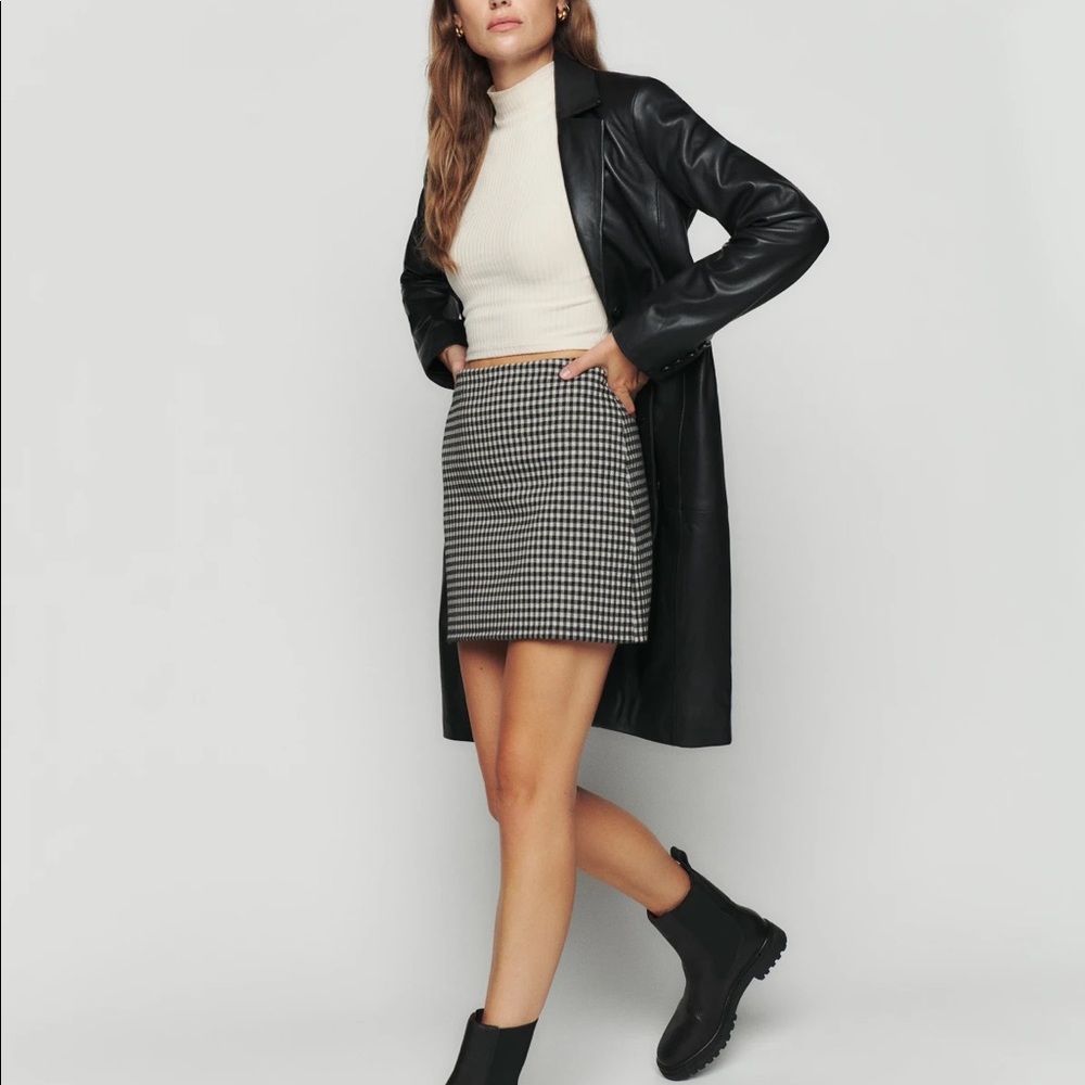 Reformation Suzie Skirt / Size 8 / Black White Check